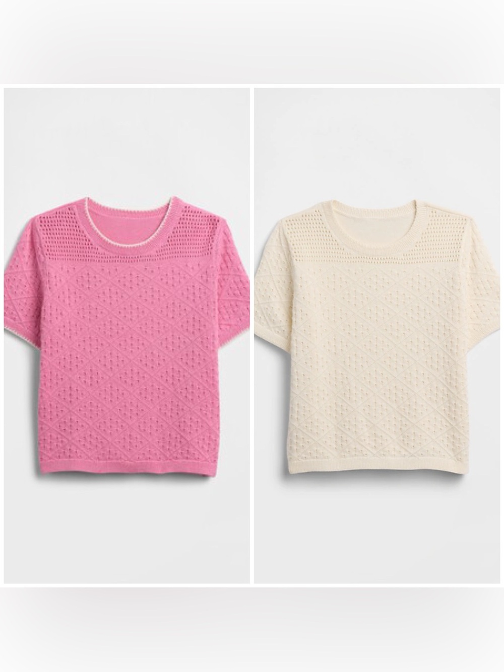 Gap Kids Relaxed Mixed-Stitch
Sweater Tops Pink/Beige Size XL